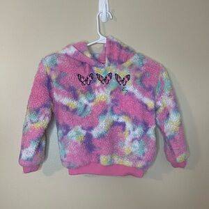 Betsey Johnson Multicolor Fleece Hoodie with Butterfly Design